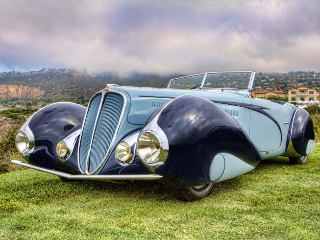 Обои картинки фото delahaye, 135, cabriolet, by, figoni, falaschi, автомобили, классика