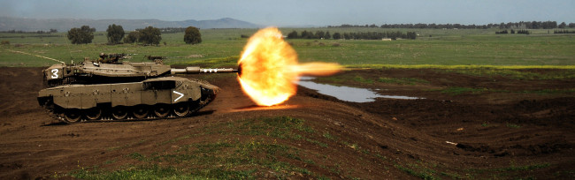 Обои картинки фото merkava, mk, техника, военная, выстрел, полигон, танк