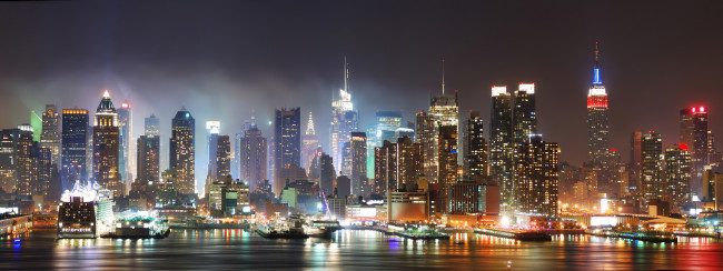 Обои картинки фото нью, йорк, города, сша, нью-йорк, горд, ночь, кеан, залив
