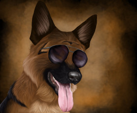 Картинка рисованные животные собаки очки собака