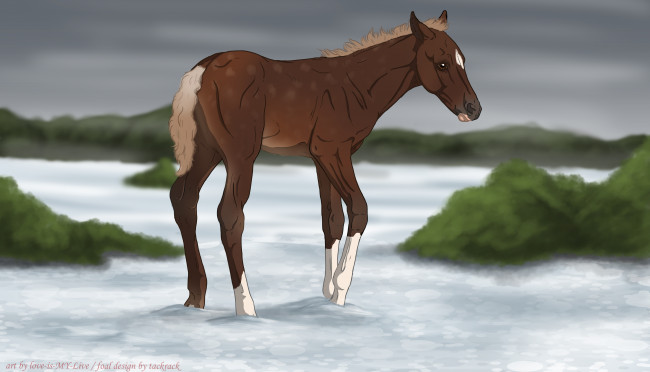 Обои картинки фото рисованные, животные, лошади, лошадка