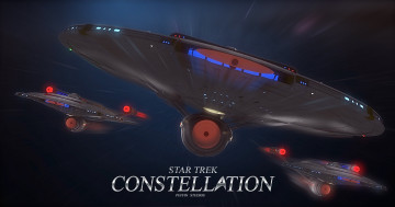 обоя видео игры, star trek constellation, космический, корабль, полет, вселенная