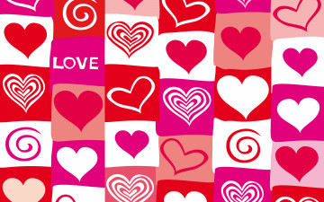 обоя праздничные, день святого валентина,  сердечки,  любовь, vector, pink, red, love, hearts, valentine, сердечки