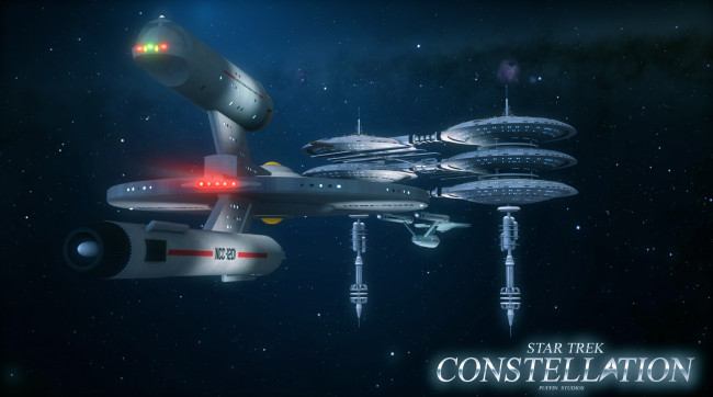 Обои картинки фото видео игры, star trek constellation, космический, корабль, полет, вселенная