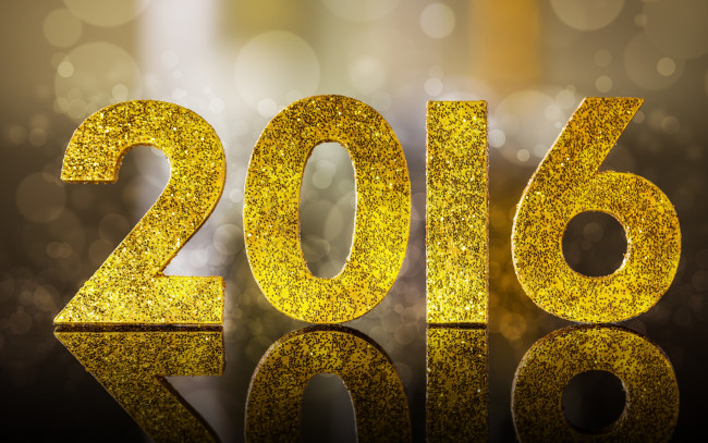 Обои картинки фото праздничные, - разное , новый год, new, year, golden, glitter, bokeh, новый, год, 2016, happy