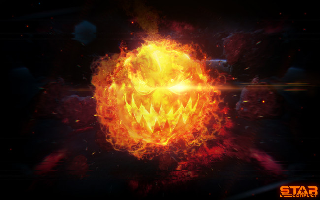 Обои картинки фото видео игры, star conflict, тыква, огонь