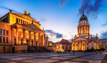 Картинка konzerthaus+berlin города берлин+ германия собор площадь вечер
