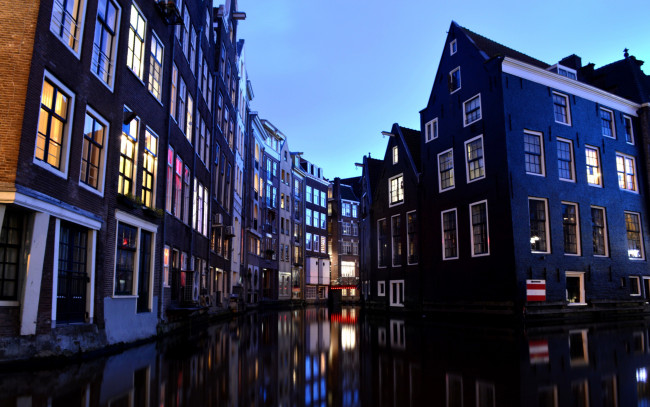 Обои картинки фото города, амстердам , нидерланды, дома, канал