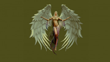 Картинка 3д+графика ангел+ angel девушка взгляд фон