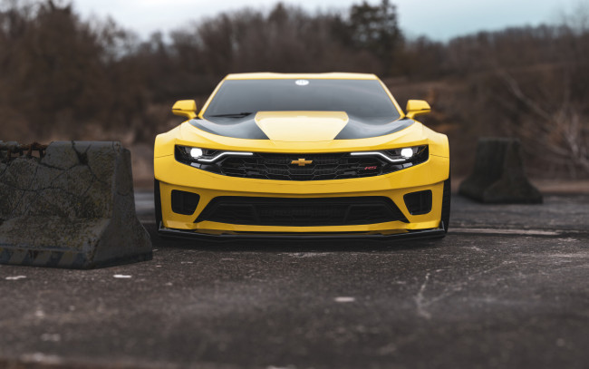 Обои картинки фото chevrolet camaro rs bumble bee new vision, автомобили, 3д, chevrolet, camaro, rs, bumble, bee, new, vision