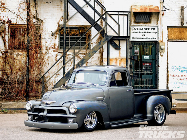 Обои картинки фото 1954, chevy, 3100, truck, автомобили, custom, pick, up