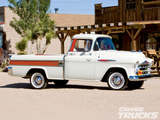 Обои картинки фото 1957, chevrolet, cameo, автомобили