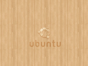 Картинка компьютеры ubuntu linux доски фон коричневый