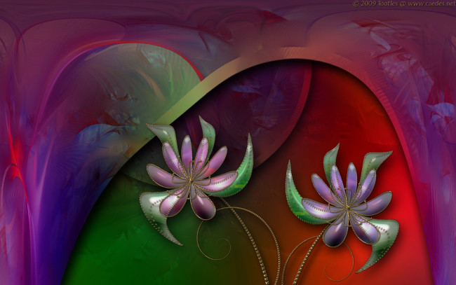 Обои картинки фото 3д, графика, flowers, цветы, узор, тёмный, цветок