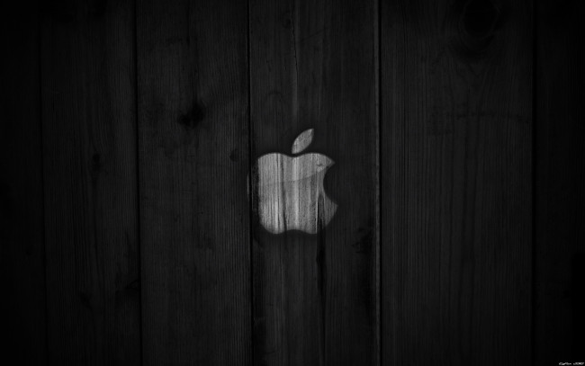 Обои картинки фото компьютеры, apple, фон, логотип, яблоко, тёмный, доски
