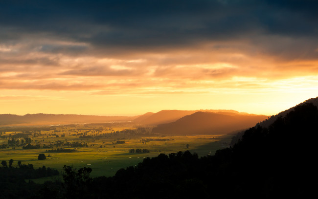 Обои картинки фото new, zealand, природа, пейзажи, закат