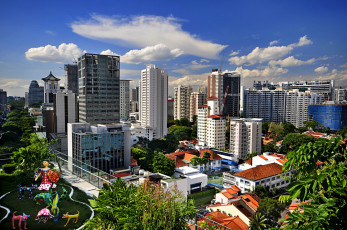 обоя города, сингапур, здания, небоскрёбы