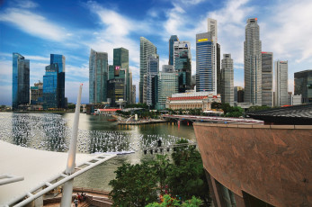 обоя города, сингапур, здания, небоскрёбы
