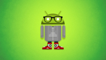 обоя компьютеры, android, андроид, зеленый