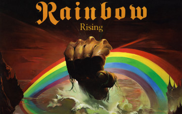 обоя rainbow, музыка, группа, радуга, постер