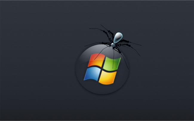 Обои картинки фото компьютеры, windows, vista, longhorn, логотип, паук, сетка, фон