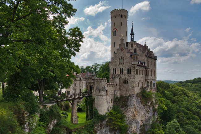 Обои картинки фото lichtenstein, castle, germany, города, дворцы, замки, крепости, германия, замок