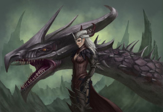 Картинка видео+игры dragon+age флемет flemeth голова дракон ведьма dragon age арт скалы