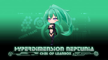 обоя аниме, hyperdimension neptunia, green, heart, фон, девочка, арт, akiranyo, vert, hyperdimension, neptunia