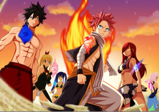 Картинка аниме fairy+tail fairy tail happy erza scarlet dragon slayer