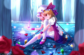 Картинка аниме touhou взгляд девушка фон