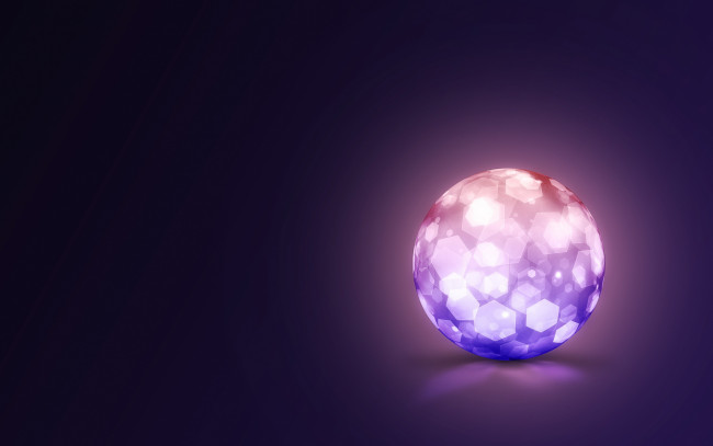 Обои картинки фото 3д графика, шары , balls, сияющий, шар, на, фиолетовом, фоне