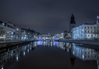 Картинка города -+огни+ночного+города ночь гётеборг швеция