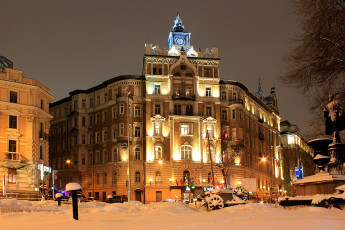 Картинка москва россия города -+здания +дома здание первое российское страховое общество оходный дом зима снег