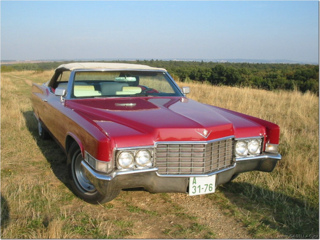 Обои картинки фото cadillac, deville, convertible, 1969, автомобили