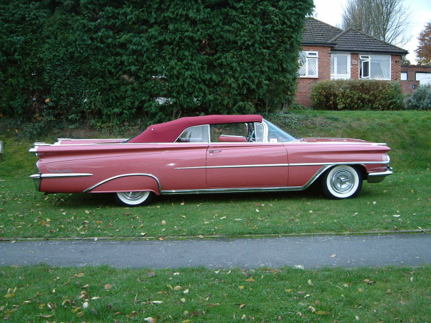 Обои картинки фото oldsmobile, convertible, pink, 1959, автомобили