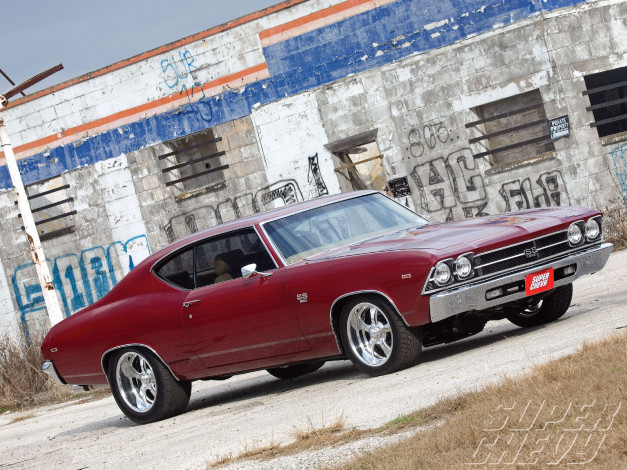 Обои картинки фото 1969, chevy, chevelle, ss, автомобили, chevrolet