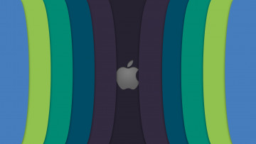 Картинка компьютеры apple линии цвета яблоко фон