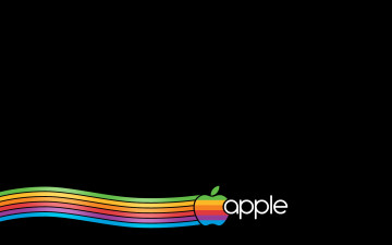Картинка компьютеры apple линии цвета логотип фон яблоко