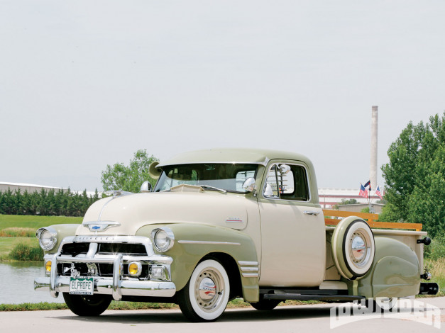 Обои картинки фото 1954, chevrolet, 3100, series, truck, автомобили, custom, pick, up