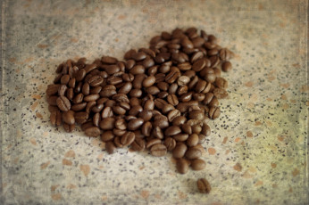 Картинка еда кофе кофейные зёрна текстура сердце зерна