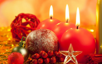 Картинка праздничные новогодние свечи звездочка шарики
