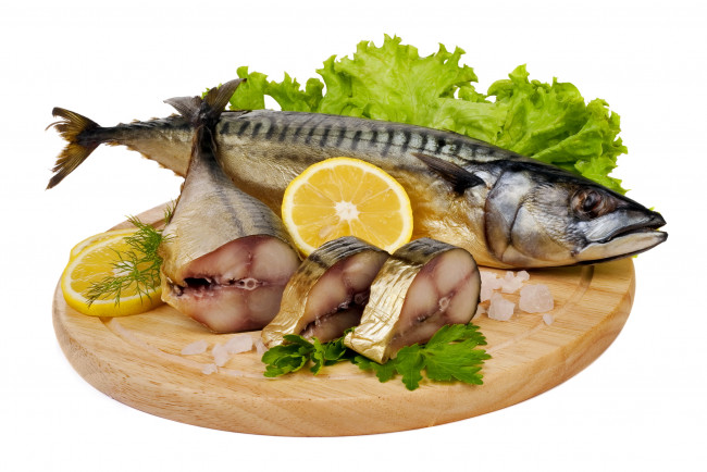 Обои картинки фото еда, рыба, морепродукты, суши, роллы, скумбрия, лимон