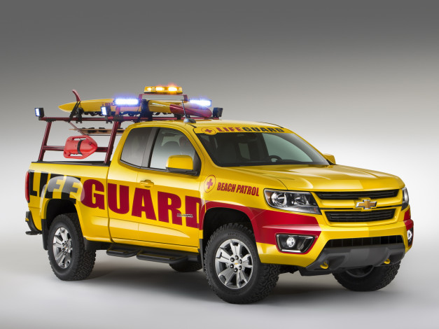 Обои картинки фото chevrolet, colorado, beach, patrol, show, truck, автомобили