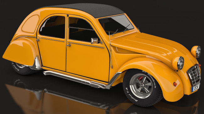 Обои картинки фото автомобили, 3д, custom, 2cv, citroen