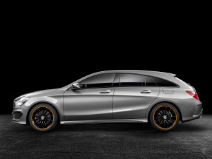 обоя автомобили, mercedes-benz, package, 4matic, 250, cla, серый, 2015г, x117, orange, art, amg, sports, brake, shooting