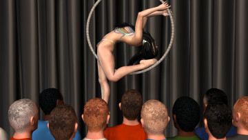 Картинка 3д+графика люди+ people взгляд девушка кольцо улыбка мужчины гимнастика