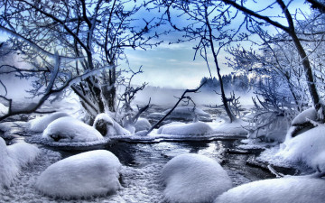 Картинка природа зима сказка деревья снег