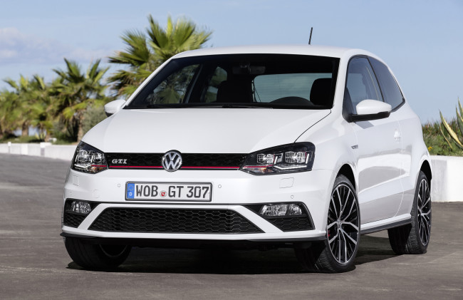 Обои картинки фото автомобили, volkswagen, светлый, 2014г, typ, 6r, 3-door, gti, polo