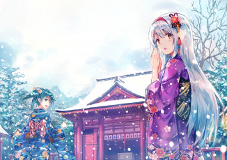 Картинка аниме kantai+collection девушки зима kantai collection арт hiten goane ryu zuikaku kancolle shoukaku