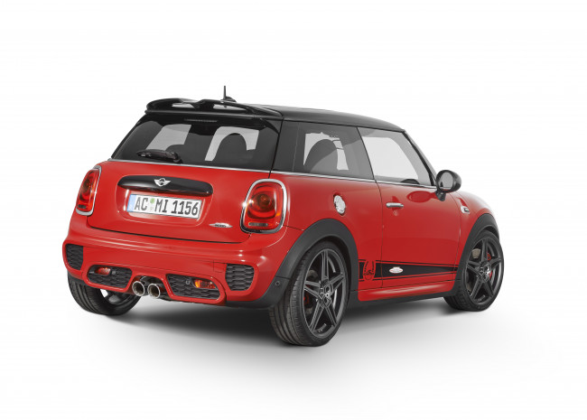 Обои картинки фото автомобили, mini, f56, ac, schnitzer, works, cooper, красный, 2015г, john